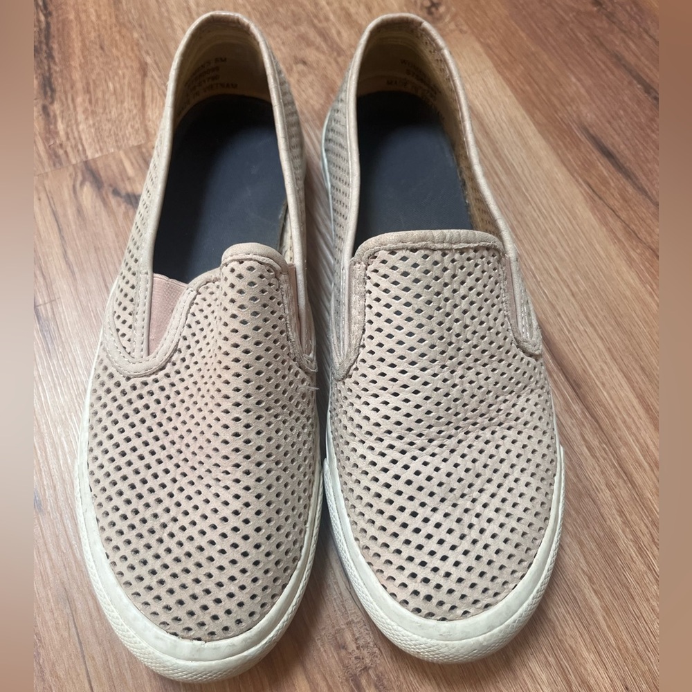 Sperry mesh leather upper slip on shoe, size 8